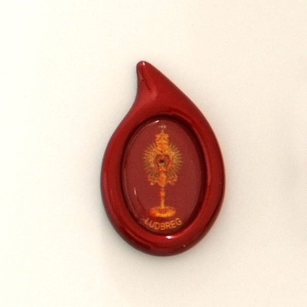 A drop of the Blood of Christ - larger - monstrance - red