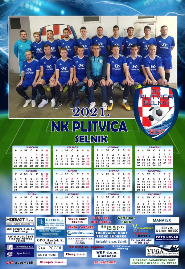 Sportski kalendar jednolisni 33x47cm